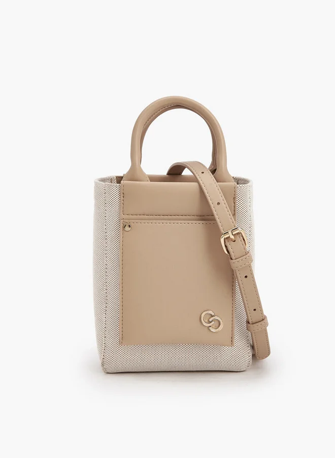 سيليست Textured Crossbody Bag With Double Handle
